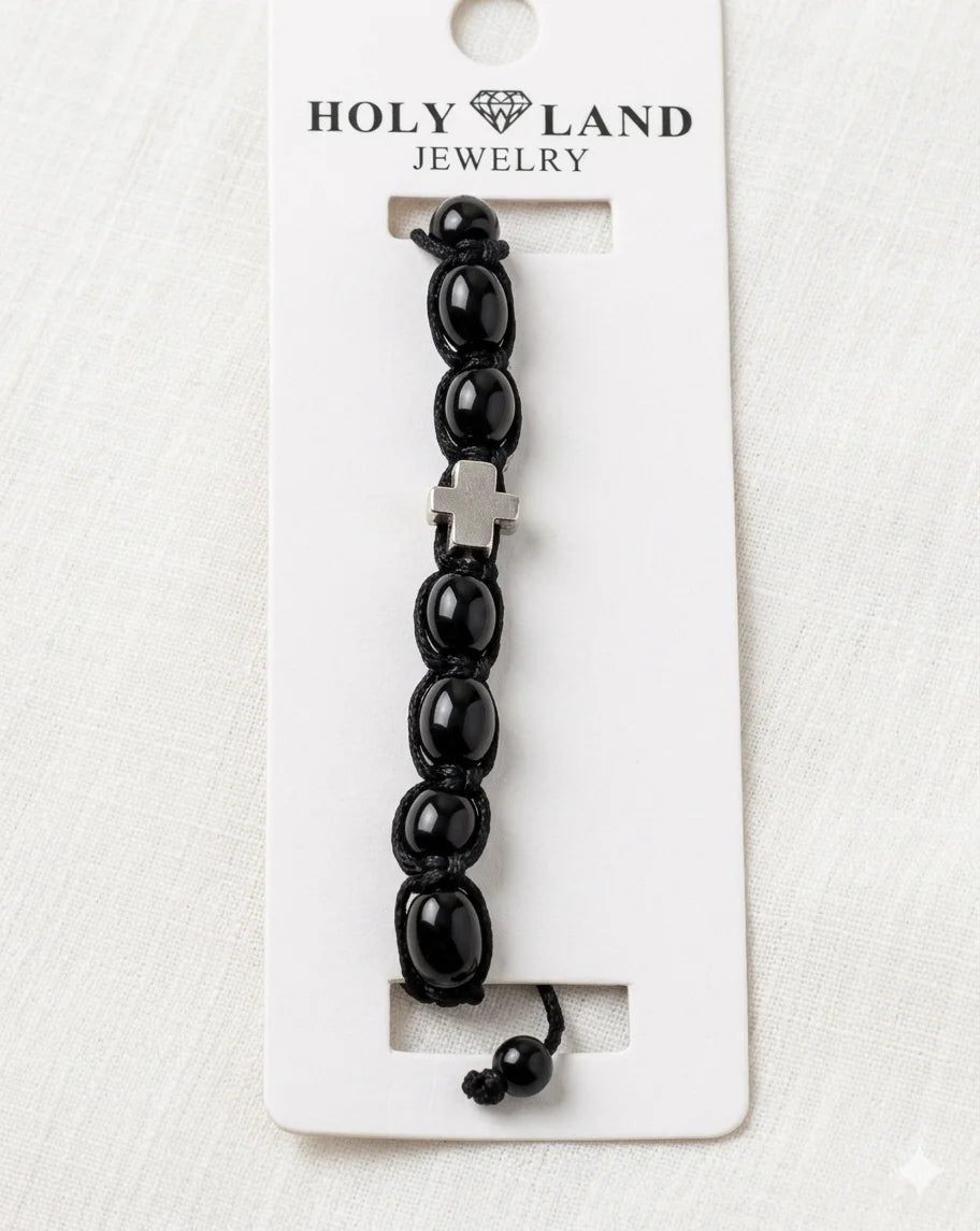 Svart kors armband