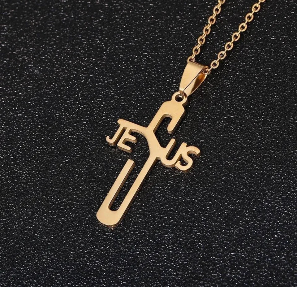 Kors halsband i stål