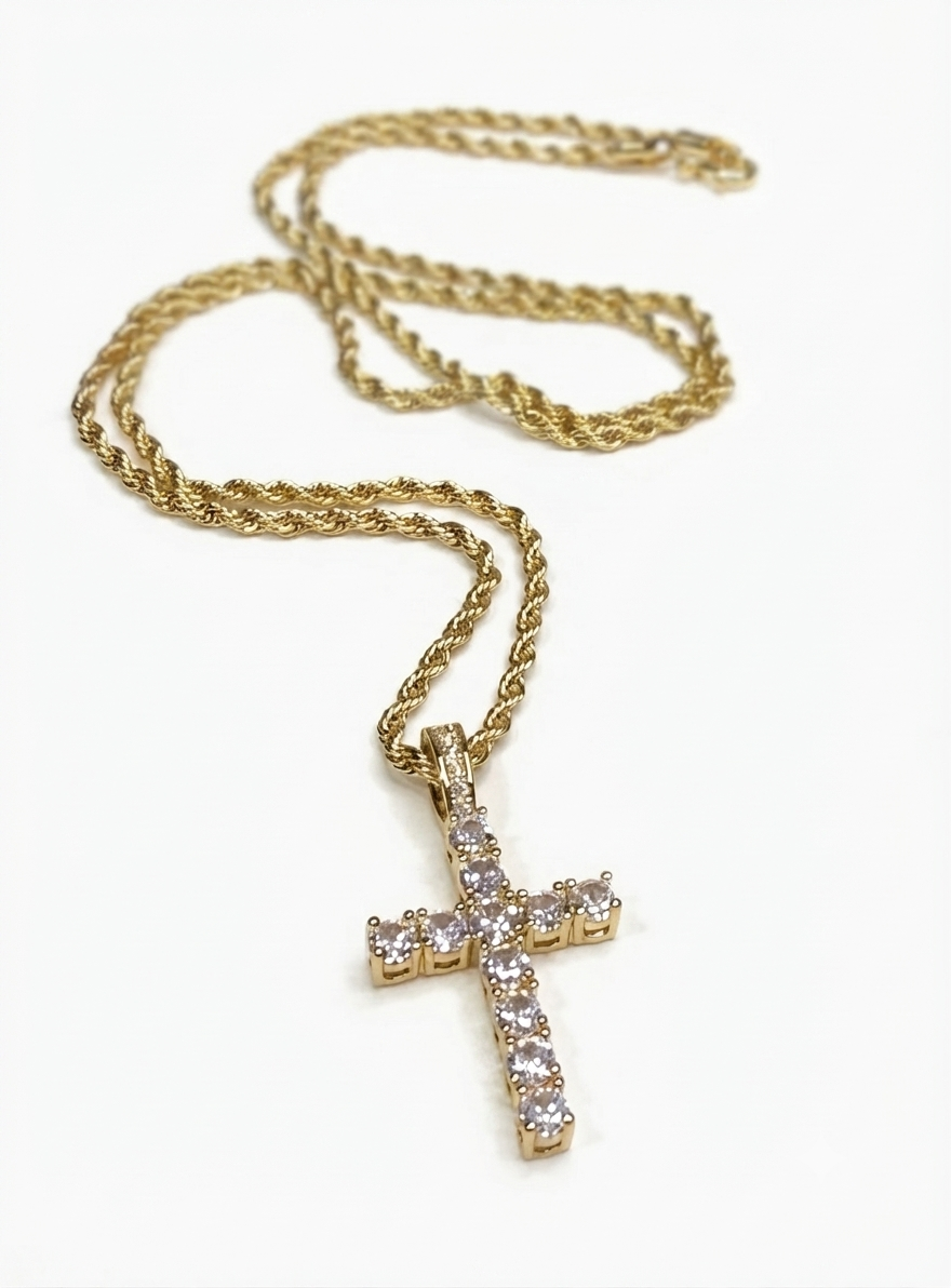 Kors halsband i stål