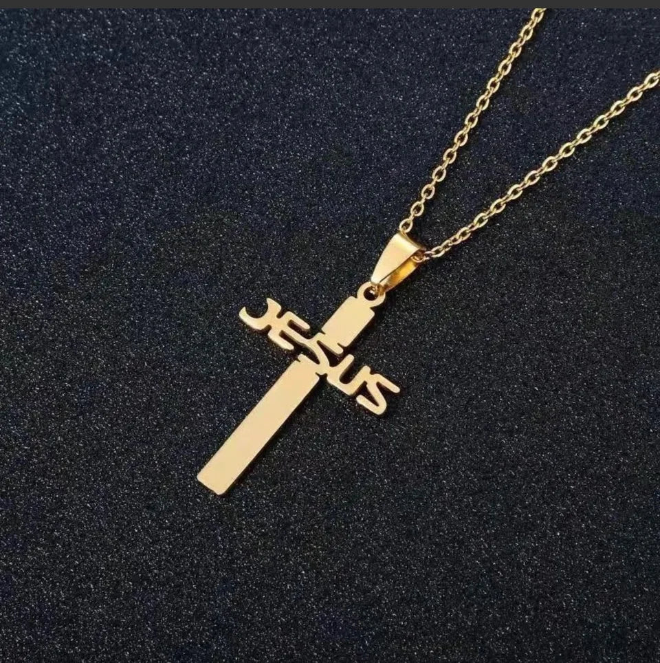 Kors halsband i stål
