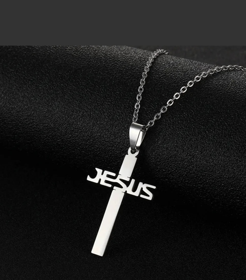 Kors halsband i stål