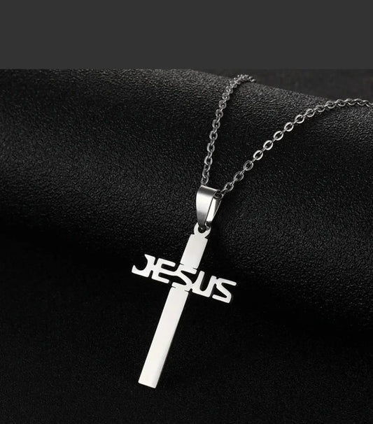Kors halsband i stål