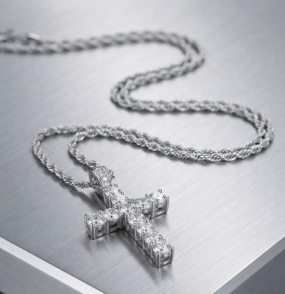 Kors halsband i stål