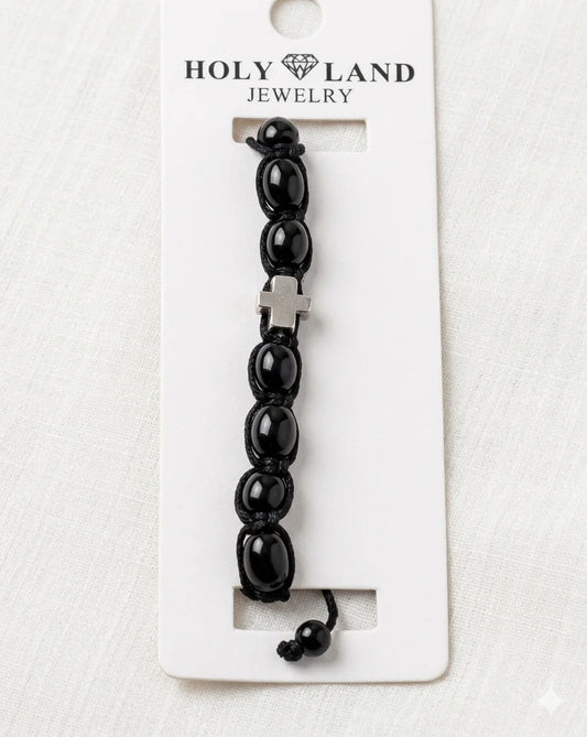 Svart kors armband