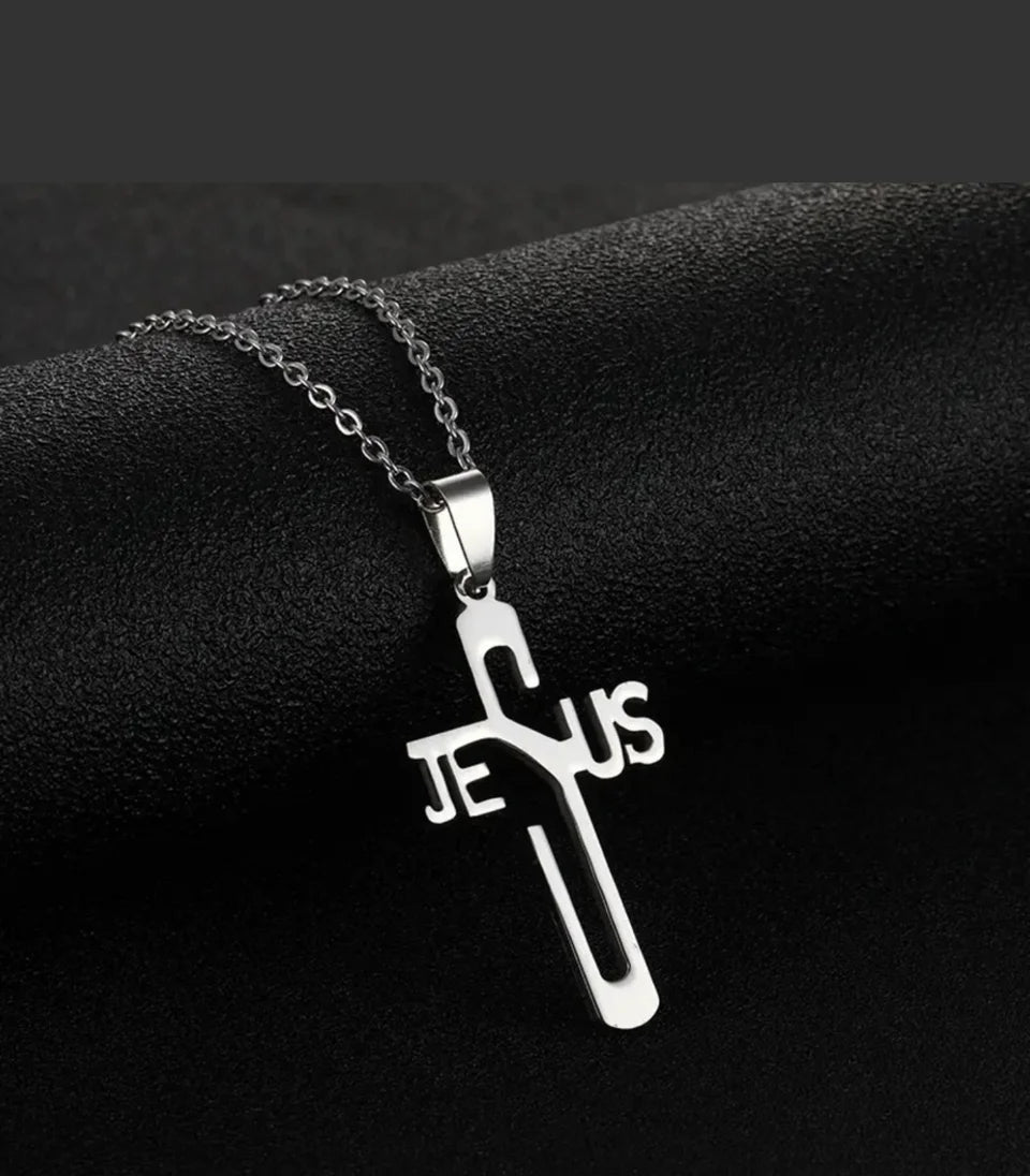 Kors halsband i stål