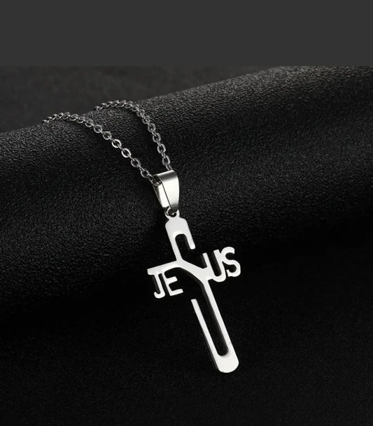 Kors halsband i stål